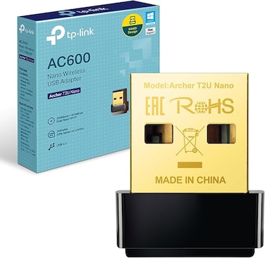 TP-Link Archer T2U NANO USB WiFi Adapter - Dual Band 2.4G/5G AC600 Wireless Network Card, WiFi Dongle, Mini size, Supports Windows (XP/7/8/8.1/10), Mac OS (10.7~10.14)