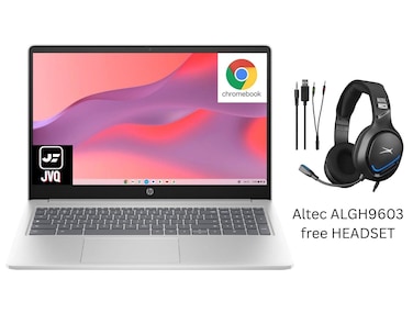 HP Chromebook 15a-nb0013dx Laptop for Student &amp; Business, 15.6'' HD LED Display, Intel N200, 8GB DDR5 RAM, 64GB eMMC, Up to 5H Long Battery , Chrome OS, Free Altec-ALGH9603 Headset