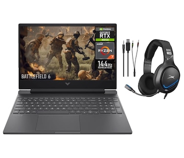 HP Victus Gaming  Laptop  AMD Ryzen 7-7445HS  15.6'' FHD 144Hz  1TB SSD 16GB RAM  6GB NVIDIA RTX 4050  Win 11  Eng /Arabic Key Mica Silver +Altec Gaming headset RGB