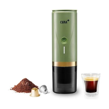 Cera+ Portable Mini Espresso Machine   Rechargeable Car Coffee Maker green