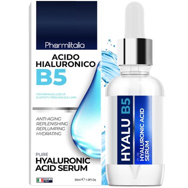 Pure Hyaluronic Acid Serum for Face with Vitamin B5, Acido Hialuronico, Hydrating Serum for Sensitive Skin, Anti- Aging Serum, Brightening Serum for Face, Uneven Skin Tone, Fine Lines &amp; Wrinkles