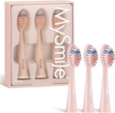 MySmile DY156 Electric Toothbrush Replacement Heads, 3 Packs (Pink