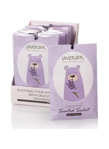 ROSE COTTAGE 12 Packs Lavender Closet Deodorizer Air Freshener Long Lasting Scented Dawers Sachets Smell Goods for House