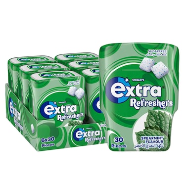 Wrigley's Extra Gum Refreshers Spearmint, Sugar Free Chewing Gum Pack of 6x30 Pieces