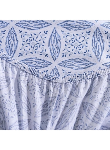 Home Ravenna 200 TC 3-Piece Queen Fitted Sheet Set 160x200+33cm - Blue