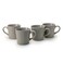 Art EVE Stoneware Coffee Mug Set of 4 &acirc;&euro;&ldquo; 300 ML Grey Cups   Durable Ribbed Coffee &amp; Tea Mug Set for Home, Office &amp; Caf&Atilde;&copy;   Cappuccino, Latte &amp; Cocoa Mugs