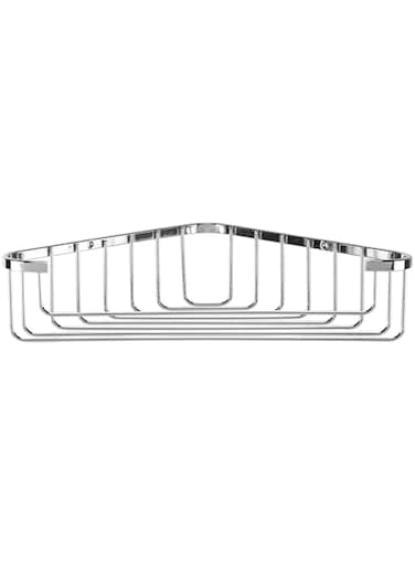 Croydex QM265941 Chrome Wall Mounted Corner Shower Basket for Bathroom, 5 Year Rust Free Guarantee