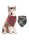 2 Pack Christmas Dog Bandanas with Tassels Edges, Dog Christmas Bandana Scarf Holiday Christmas Bandanas for Medium Large Dogs Christmas (Red green grid, One size)