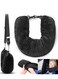 Travel Pillow Stuffable with Clothes, Transformable and Expandable Luggage Carry-On Solution, Fits 3 Days' Essentials, Only Travel Pillowcase, No Filler, Black Elastic Velvet