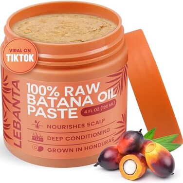 Lebanta Raw Batana Oil For Hair Growth - 100% Pure, Organic 4Oz Batana From Honduras For Thick And Strong Natural Hair - Dr. Sebi Unrefined Cold Pressed Cosmetic Scalp Mask For Men &amp; Women (1 Pack)