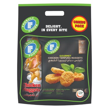 Freshly Foods Gourmet Chicken Tempura Nuggets, 750g + Tom and Jerry Chicken Nuggets, 750g