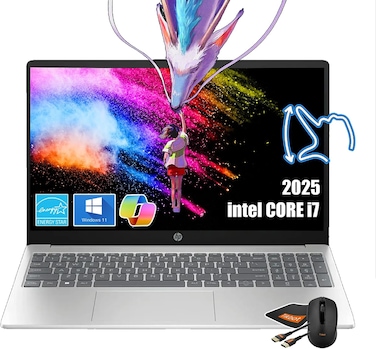 HP 15.6" Full HD Touchscreen Laptop   Intel i7-1355U (Beats i9-10880H)   16GB RAM   1tB SSD   Intel Iris Xe Graphics   Win 11   Fast Charge   Wi-Fi 6   W/Charger+Mouse
