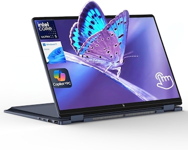 HP OmniBook X Flip 14-FM0013DX 2-in-1 Laptop, Laptop Touchscreen 14" WUXGA IPS, Intel 8-core Ultra 5 226V, Intel Arc 130V GPU, Thunderbolt 4, Windows 11 Home (16GB RAM + 512GB SSD)
