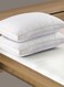 IN HOUSE Set of 2-piece of Hotel Pillow with Anti-allergic feather alternative filler Cotton White 90x50centimeter
