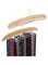 SYOSI 2 Pieces Wooden Tie Belt Rack, Adjustable 24 Belt Scarf Hooks Belt Hanger Storage Hanging Closet Organizer Accessories for Men Women (Natural Wood Color)