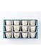 Abl 12Pcs Ceramic Cawa Cup Set White With Green Flower 100Ml