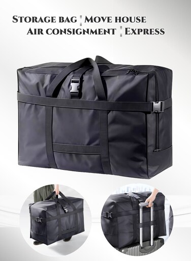 Heavy Duty Oxford Fabric Storage Bag ,Waterproof , Extra Thick with Strong Handles, 50kg Large Capacity for Travel, Moving House &amp; Clothes Storage,Checked Baggage