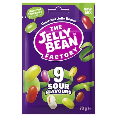 ذا جيلي بين فاكتوري حلوى جيلي، مزيج من 9 نكهات حامضة لذيذة، 70 غرام