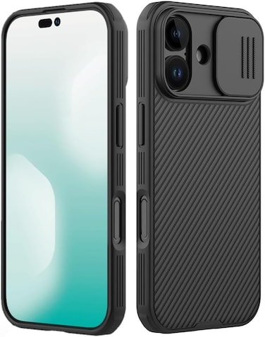 Case for Iphone 17 2025, CamShield case Protective Cover with Camera Protector Hard PC Ultra Thin Anti-Scratch Phone Black Case For Iphone 17 Black
