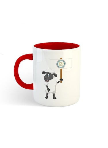 Al-Adha Sheep Printed Mug White/Red