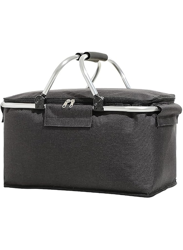 XBL Large Picnic Basket,Multifunction Shopping Basket Grocery Bags Folding Insulated Strong Aluminum Frame Market Basket