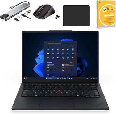 Lenovo ThinkPad E14 G7 Laptop  14" WUXGA IPS Display   Intel Core Ultra 5 225U   16GB DDR5 RAM   1TB PCIe SSD   Intel Arc Graphics   FP Reader   Wi Fi 6E   Windows 11 Pro   Black   With free Bundle [Customized]
