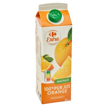 Carrefour Extra Pure Orange Juice Without Pulp, 1L