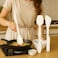 جيج جار - مجموعة ملاعق سيليكون مزدوجة الرأس JIG TRIO، 3 قطع، أدوات خبز مقاومة للحرارة (أبيض)