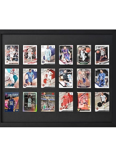 SMART TRADING CARD MAGNETIC DISPLAY FRAME WITH 18 SPORT CARD HOLDERS (EXCLUDE THECARDS)