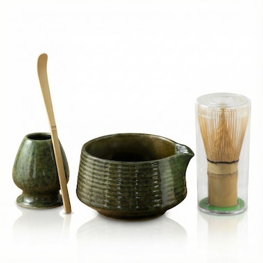 4-Piece Premium Matcha Tea Set - Deep Green