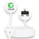 CIRCUIT GREEN Extension Cord 5M – Single Socket UK 3 Pin BS1363 Plug, 13A 3250W Fireproof White Indoor Extension Lead