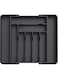 Utensil Organizer for Kitchen Drawers, Expandable Cooking Utensil Tray, Adjustable Cutlery Silverware Flatware Holder, Plastic Kitchen Spatula Tools and Gadgets Storage Divider, Large(Black)