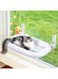 Zakkart Foldable Cat Hammock for Window - Cordless, Embeded Machine Washable Bed, Robust Metal Frame - Cat Window Perch for Large Cats and Kittens (White Bolster Bed, Medium)