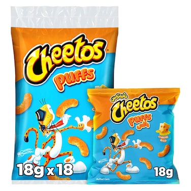 Cheetos Cheese Puffs 18g  Pack of 18 Polybag