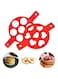KASTWAVE Omelette Mold, Pancake Mold Ring, 2 Silicone Pancake Molds; 7 Holes Heart Reusable Silicone Non-Stick Pancake Tool Egg Ring for Egg Maker, Makes Right Shape (Red)