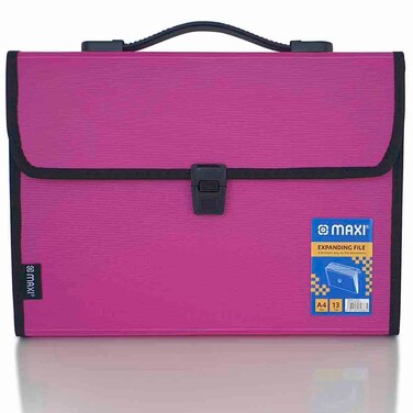 ماكسي ملف توسيع كبير بمقبض، وردي، 13 خانة