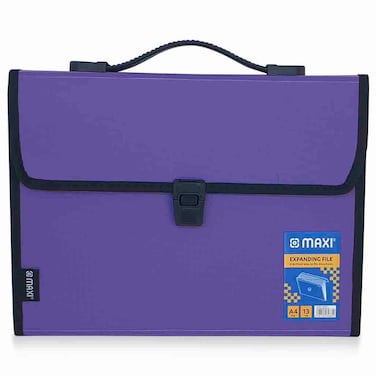 ماكسي ملف توسيع كبير بمقبض، بنفسجي، 13 خانة