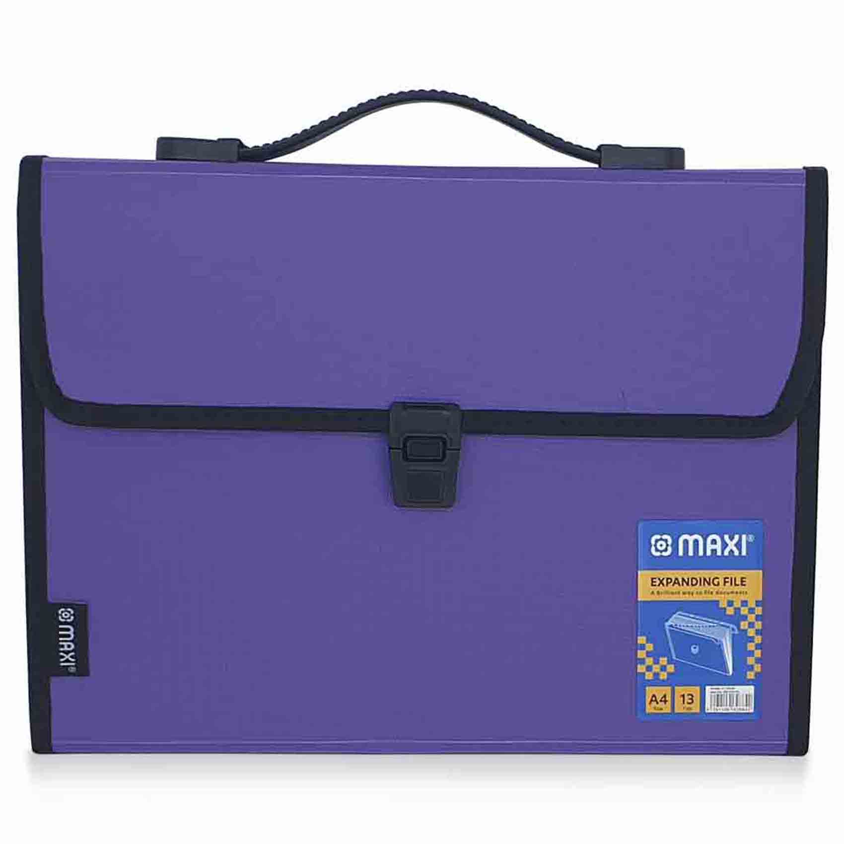 Maxi Expansion File with Handle, Purple, 13 Grids