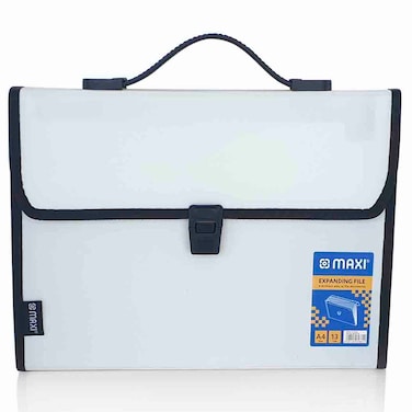 ماكسي ملف توسيع كبير بمقبض، أبيض، 13 خانة