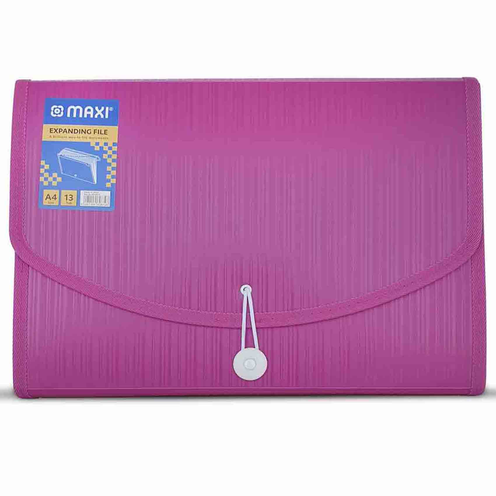 Maxi Expansion File with String, Pink, 13 Grids