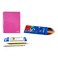Maxi A4 Size Spiral Display Book, Pink, 20 Pocket with Classic Hexagonal Pencil, 12 PCS and Triangular Colour Pencil, 12 PCS