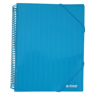 Maxi A4 Size Spiral Display Book, Turquoise Blue, 20 Pocket