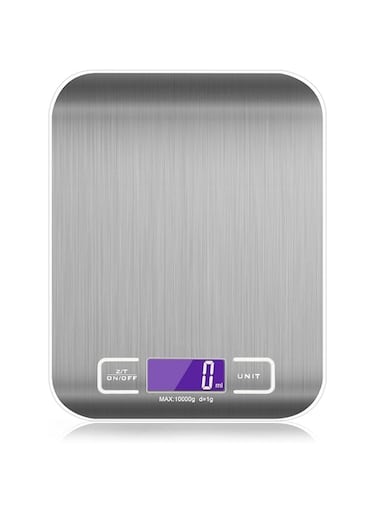 eWINNER Kitchen Stainless Steel Digital Food Weigh Scale with 1g/0.03oz Accuracy Resolution 6 Unit/Adjustable Shutdown Time/HD LCD Silver