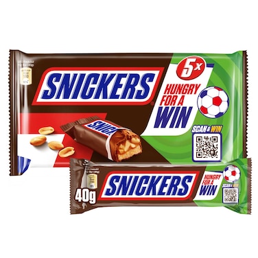 Snickers Peanut Chocolate Bar, 45g Pack of 5
