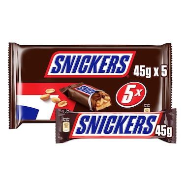 Snickers Chocolate Original Bar Pack of 5, 45g