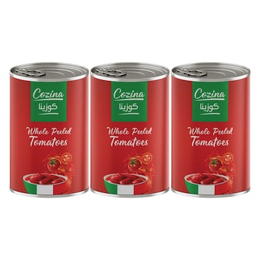 Cozina Whole Peeled Tomatoes, 400g Pack of 3