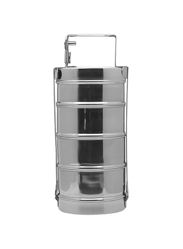 Raj Bombay Stainless Steel Tiffin 12.5 Cm Width , 4 Tier ,BT0004, Containers , Lunch Box , Tiffin , 4 Layer
