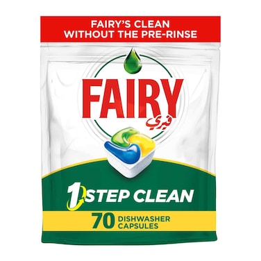 Fairy 1 Step Clean Automatic Dishwasher Tablets Lemon Scent 70 Tablets