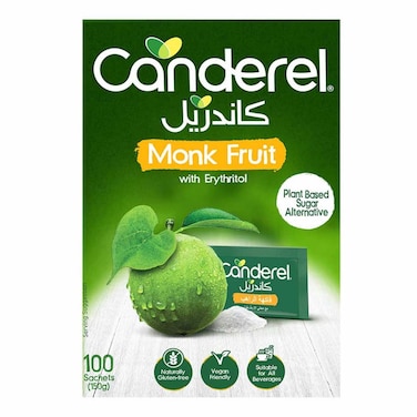 Canderel Monk Fruit Sachets with Erythritol 100 Sachets, 150g
