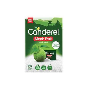Canderel Monk Fruit Sachets with Erythritol 100 Sachets, 150g